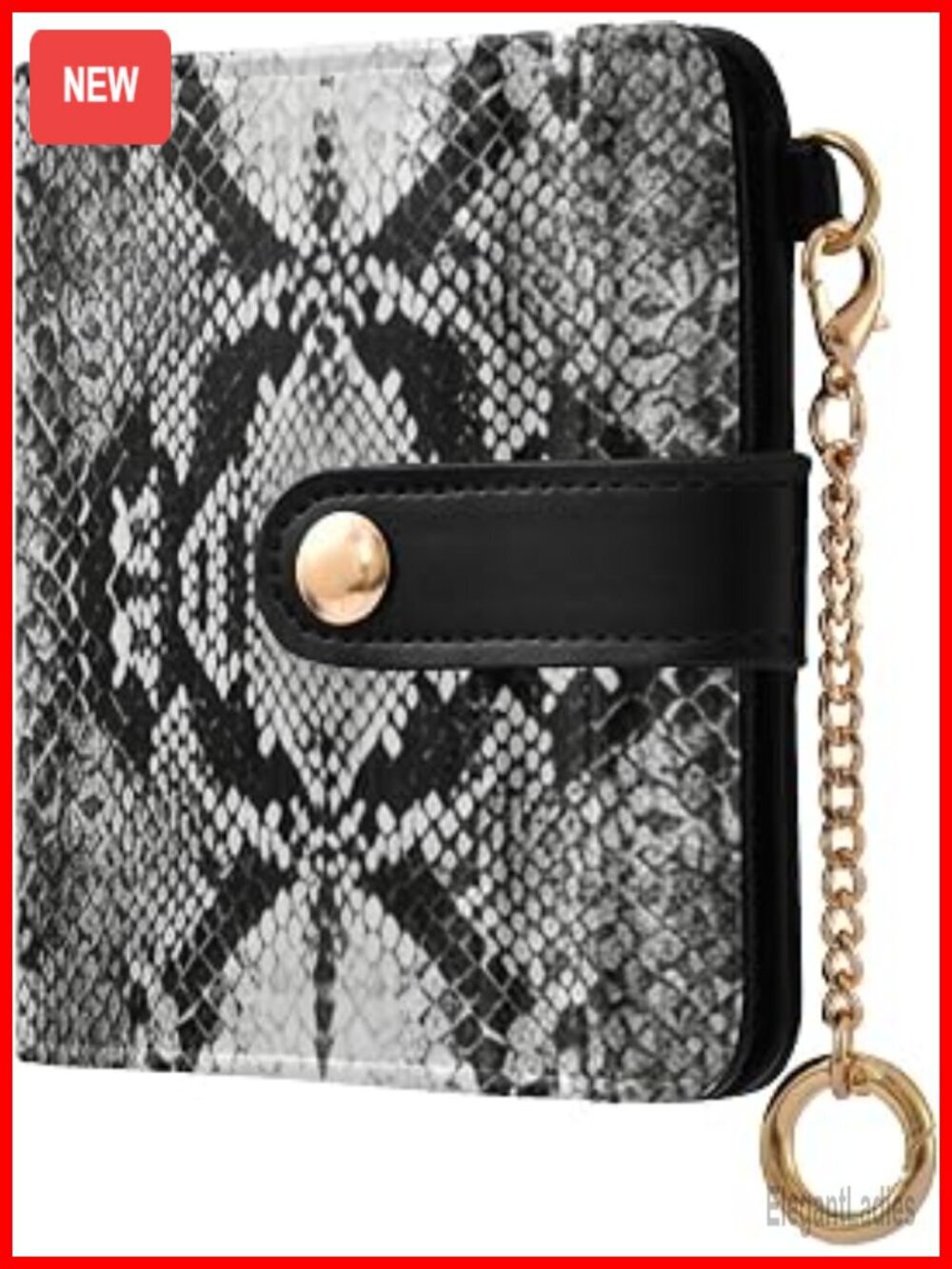 Bifold PU Leather Credit Card Holder with ID Window, Slim Cash Coin Wallet